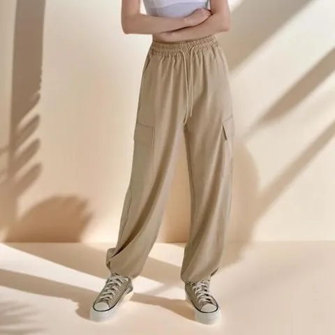 아트박스/더바디시크릿 루즈핏 조절 여성 와이드 밴딩 카고바지