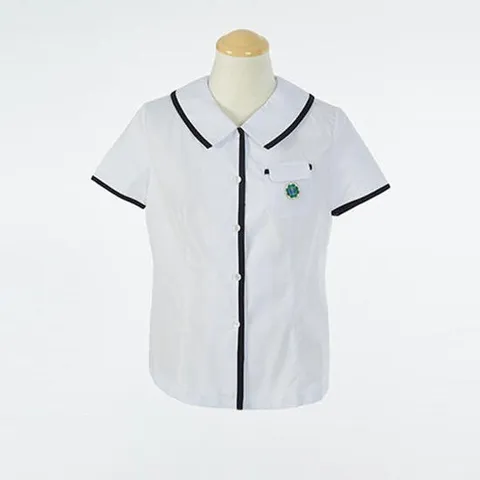 아트박스/교복몰 교복몰 블랙라인 화이트 반팔 블라우스 (경화여