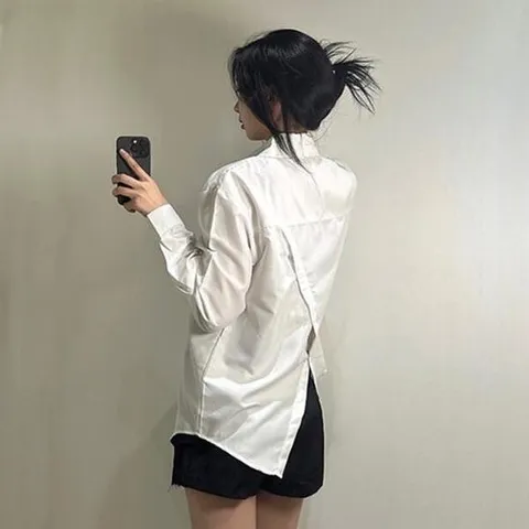 아트박스/갓샵 여성 언발 뒷트임 투웨이 긴팔 남방 셔츠 난방 2c