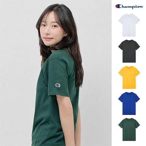 챔피온 반팔 기본 무지 티셔츠 남녀공용 T425
