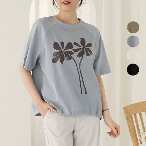 [웬디즈갤러리]두두 스트링 반팔 티셔츠/여름 데일리 휴가 RTS134