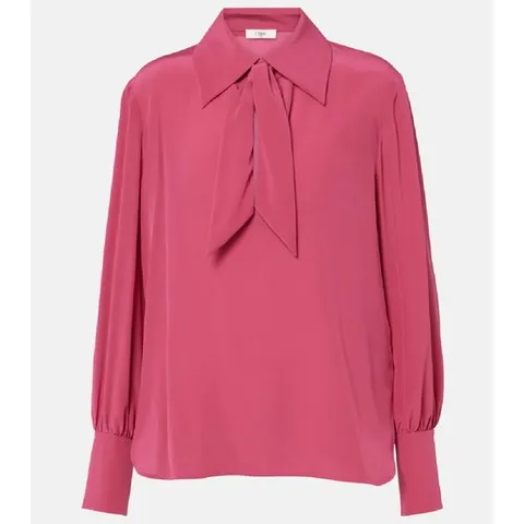 25 FW 끌로에 타이넥 실크 크레이프 드 신 블라우스 TP555227860