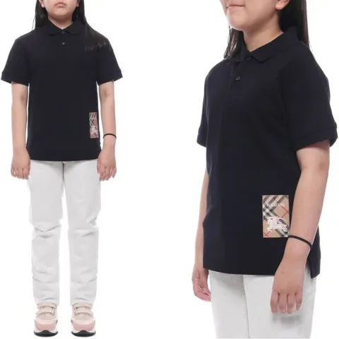 [버버리] 25SS 체크 라벨 폴로 반팔티셔츠 (8105079 BLACK 25S)