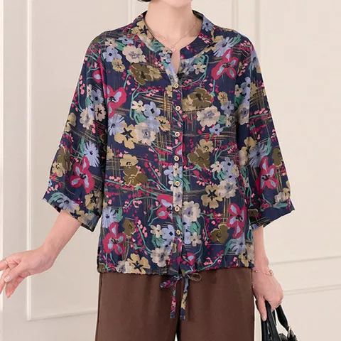 [로즈맘][엄마옷 로즈맘] 모희끈차이나인견셔츠