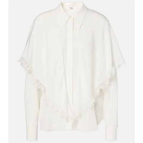25 FW 끌로에 Knotted Heritage 실크 크레이프 드 신 블라우스 TP554620501
