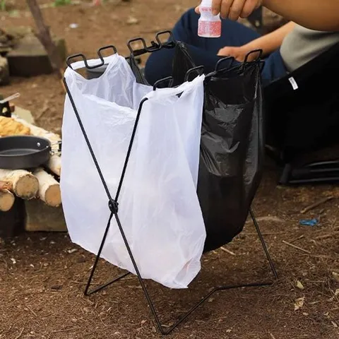 캠핑장비 감성 차박 캠핑 용품 쓰레기 봉투 걸이 거치대 블랙