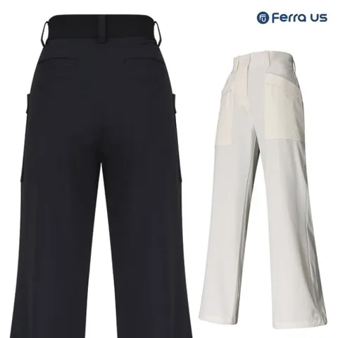 [페라어스]페라어스 여성 모던 밑단스트링 와이드 스판 골프바지