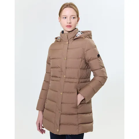 닥스 골프 여성 24FW 스테디셀러로고 패치 탈착후드 다운점퍼 (BEIGE) WNJU4D705I2