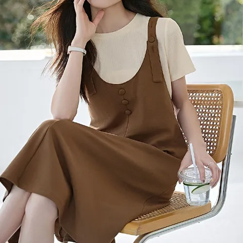 [렐라웨어] 토데키 멜빵 원피스 2color