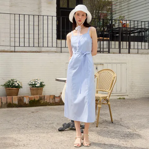 [ 현대백화점 ][25 S S] 잇미샤 슬리브리스 벨트 원피스 ITP7ZOP890