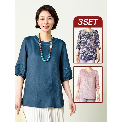 [마담엘레강스][마담엘레강스] 퓨리티 인견 블라우스 3종 K252BL