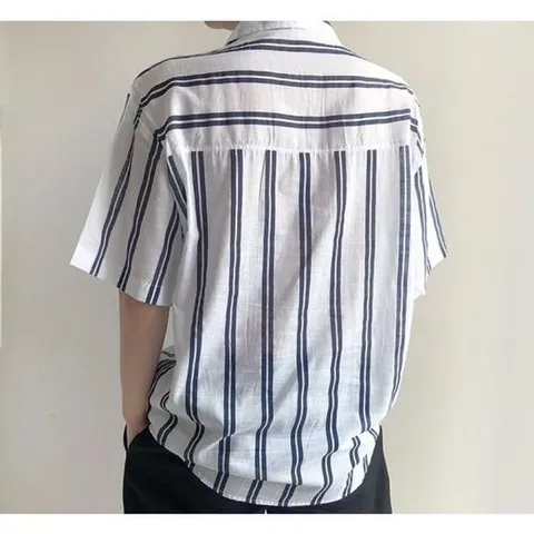 (국산) 꾸안꾸 남성 반팔 남방 오버핏린넨반팔셔츠