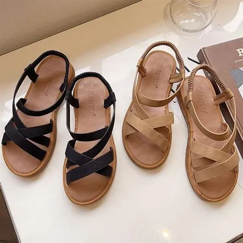 스트랩 2컬러 위빙 편한 뒷밴딩 쫀득몰드창 여성샌들 여성샌들