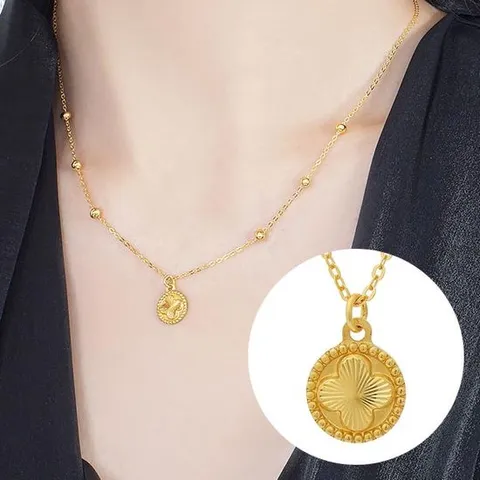 [Byeolirang]금잎클로버 순금목걸이 24k 3.75g