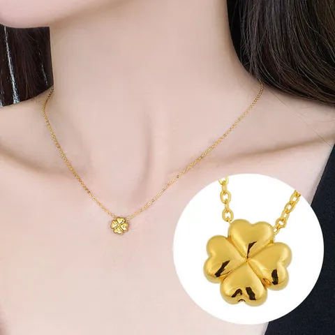 [Byeolirang]하트클로버 순금목걸이 24k 3.75g