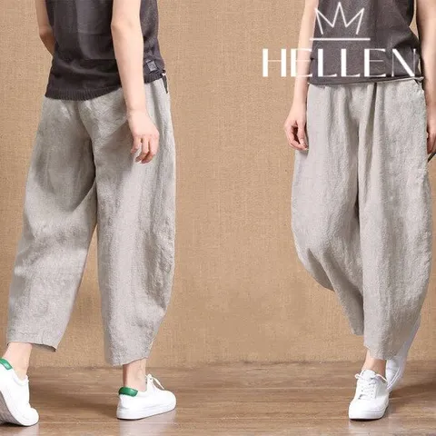 [헬렌] 편안한 여름 면마 배기 항아리 팬츠 로스항아리팬츠 L-443