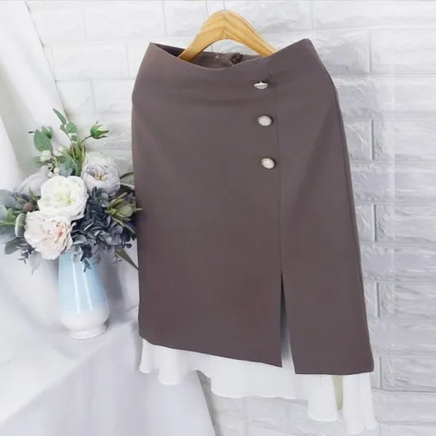 [쿨젠]biy_쉬폰 배색스커트 치마바지티셔츠조끼가디건원피스