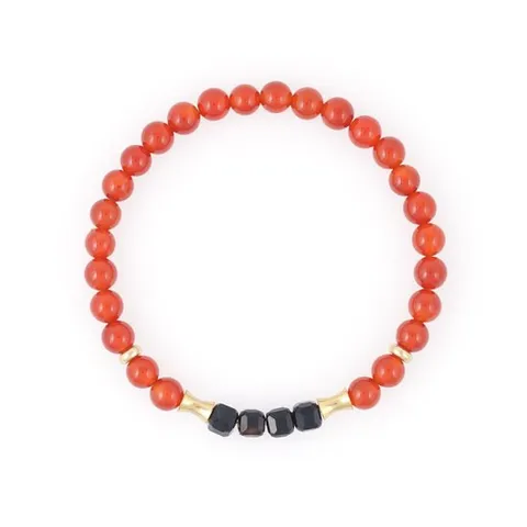 [제이반스][Jbans Classic] 블랙큐브컷 포인트 6mm자만옥 팔찌 (