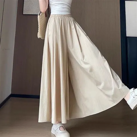 LnD 여성 쿨링 롱와이드 플레어 치마바지 밴딩 여름 치마 바지 스커트 팬츠 롱스커트 롱치마