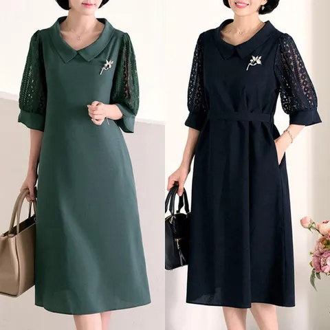 [로즈맘][엄마옷 로즈맘] 안로소매레이스원피스