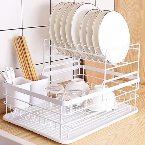 2색 2단 설거지건조대 철제 그릇정리대 싱크대 위 그 접시꽂이