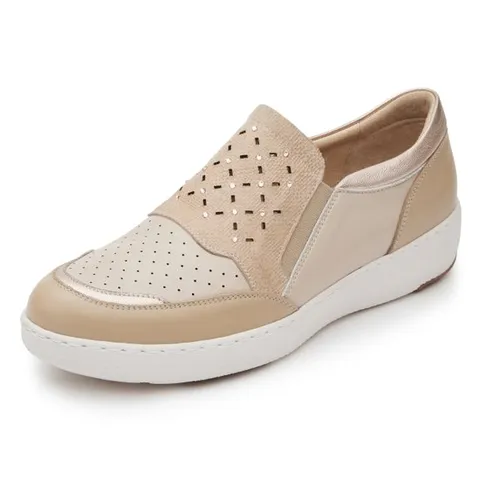 [ 롯데백화점 ][금강제화(여성)]랜드로바 여성 펀칭 핫픽스 슬립온 LANSLH4218 베이지