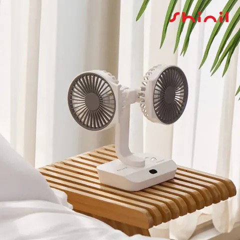 신일 트윈헤드 미니 선풍기 블랙 SIF-D444W 탁상형 사무실책상 벽걸이 LED라이트