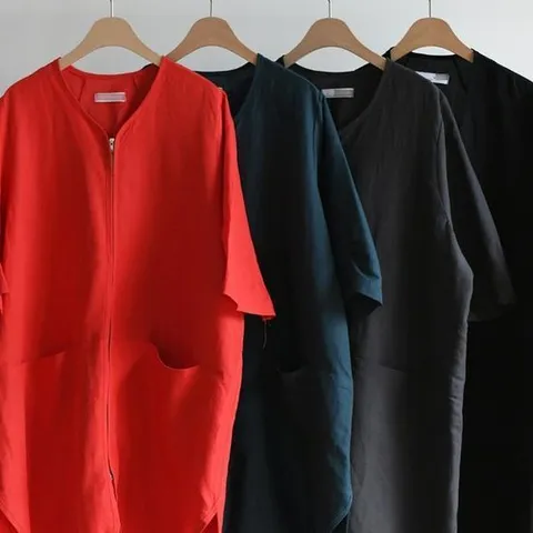 [시드마켓]린넨 포켓 집업 롱자켓 205E278S 빅사이즈 여성 506