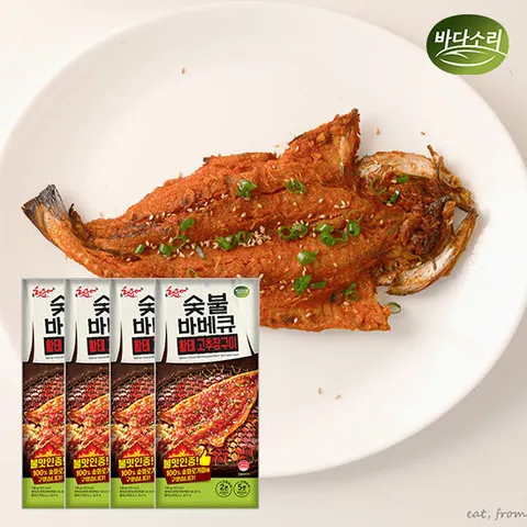 [바다소리] 참숯불에 구워나온 바베큐 숯불 황태구이 고추장구이 120gx4팩
