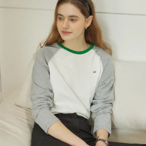 [ 롯데백화점 ][아워호프] Two-tone Raglan T-shirt - Melange Grey [H25SP2-TS36-MGR]
