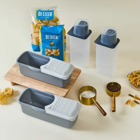 이지앤프리 전자레인지 누들쉐프 파스타 만능 쿠커 2종 4P세트(쿠커2p+보관통2p)