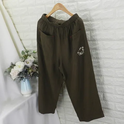 [쿨젠]blu_린넨자수통팬츠POT면바지,스판바지,밴딩바지,배지바지