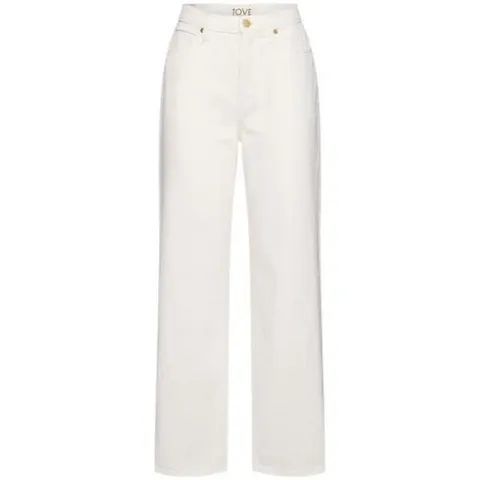 25 FW 토브 Sade 하이라이즈 스트레이트 파이브포켓 벨트루프 진 크림