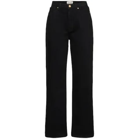 26 SS 토브 Sade 하이라이즈 스트레이트 프론트 버튼 파이브포켓 진 블랙