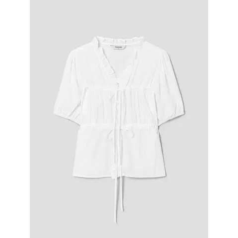 (125665MQ21) [에잇세컨즈] 스트링 포인트 블라우스  화이트