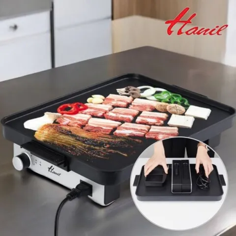 한일 분리형 전기그릴팬 가정용 고기 삼겹살 바베큐 전기팬