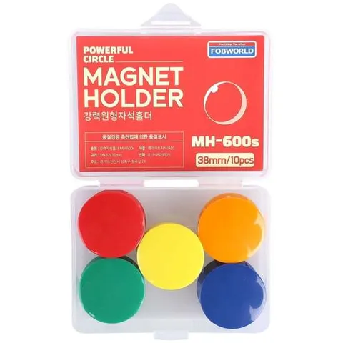 원형 홀더자석(특대) 38mm 10개입 메모지붙임