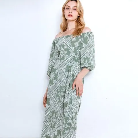 [막스까르띠지오]페이즐리 오프숄더 벌룬 투웨이 원피스