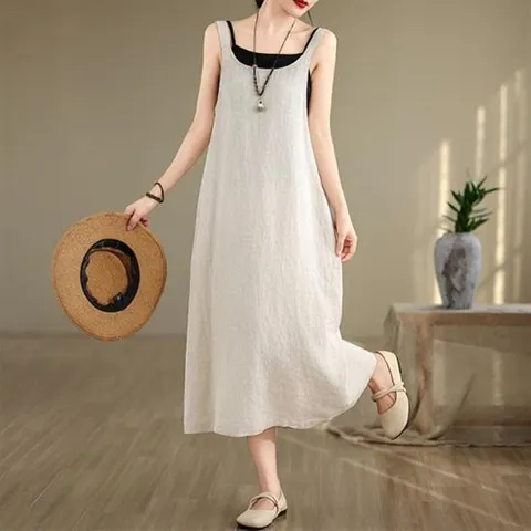 린넨 백 셔링 뷔스티에 원피스 여름 치마