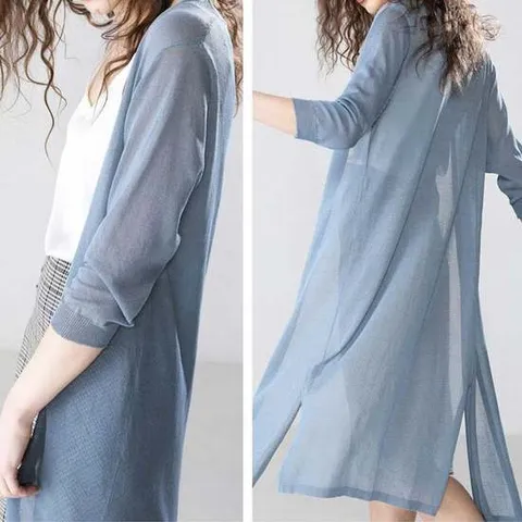 여름 얇은 롱가디건 단추없는 로브st 휴양지 여행코디