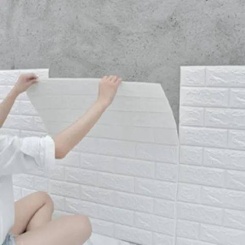 접착식 발포 폼블록 방수 시트지 단열 벽지 인테리어 곰팡이 포인트 스티커