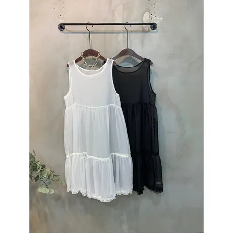 씨샵인더룸 / (신상 무료배송)우쇼 시스루 레이어드 캉캉 프릴 롱 원피스 2color C