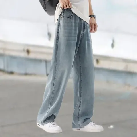 여름 신상 텐셀 와이드 일자 남성 데님 팬츠
