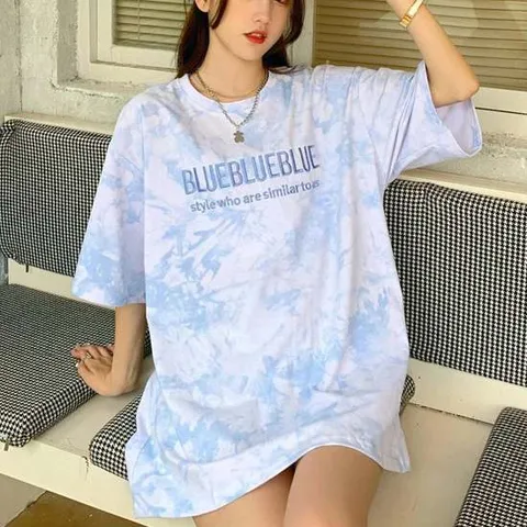 물감 영문 반발티 반팔티 여자반팔티 여성반팔티 여자프린트티 반팔프린트티