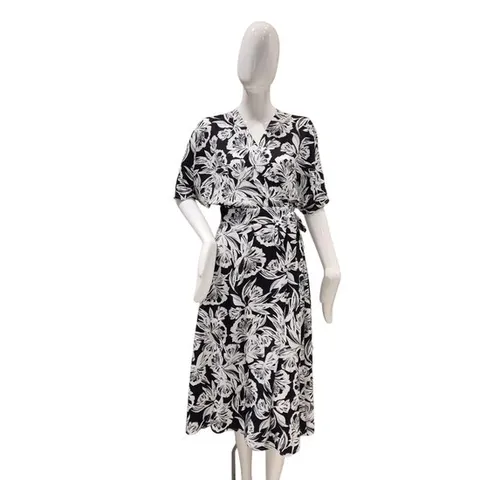 [ 롯데백화점 ][파파야]랩 브이넥 프린트 원피스(PNPROP060B)