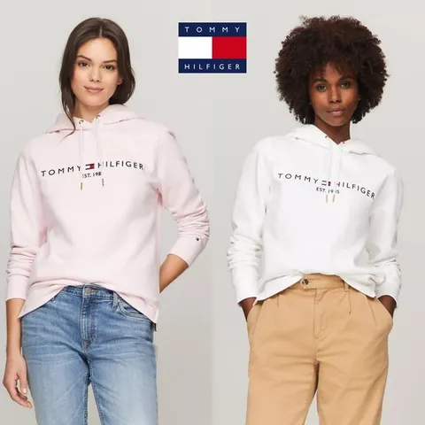 타미힐피거 TOMMY HILFIGER 76J4356-TOG 여자 자수로고 맨투맨 후드 티셔츠