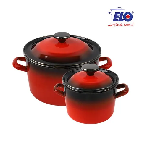 ELO 빨강법랑 리미티드 2종세트 / 깊은형16cm + 깊은형24cm
