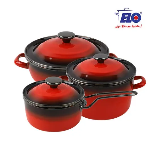 ELO 빨강법랑 리미티드 3종세트 / 깊은형24cm + 전골24cm + 편수