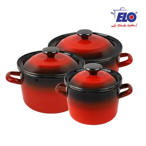 ELO 빨강법랑 리미티드 3종세트 / 깊은형16cm + 깊은형20cm + 깊