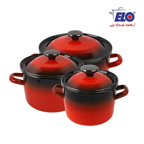 ELO 빨강법랑 리미티드 3종세트 / 깊은형16cm + 깊은형18cm + 깊